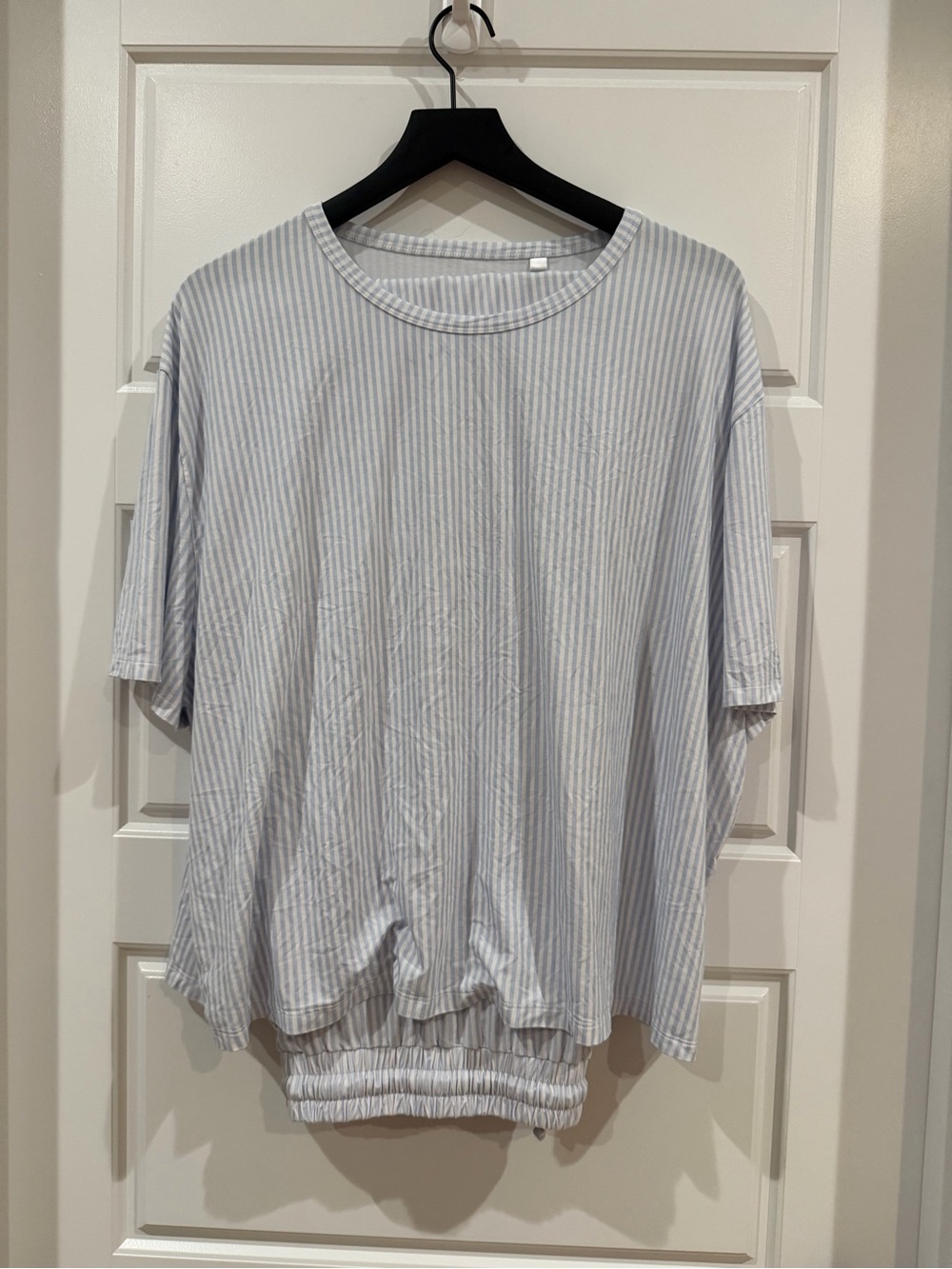 Silks Design Light Blue & White Stripe PJ set 3x